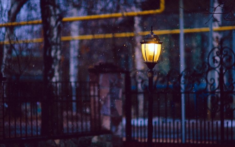 свет, ночь, снег, забор, улица, фонарь, light, night, snow, the fence, street, lantern