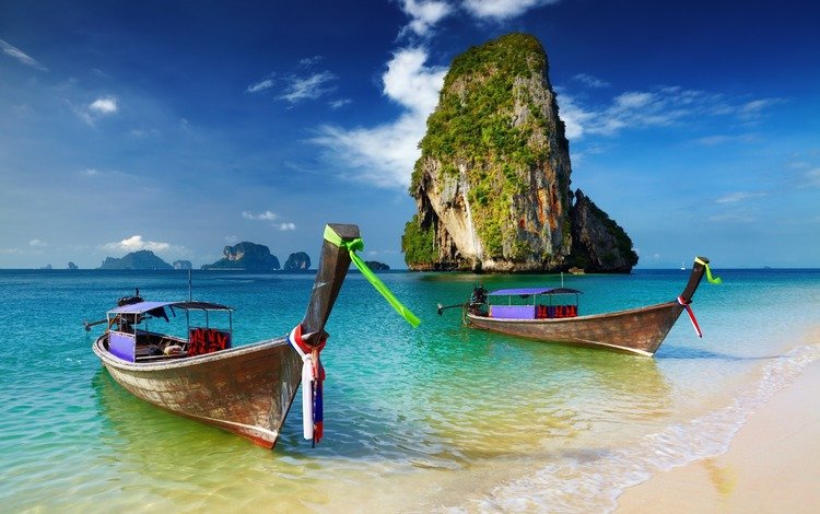 море, пляж, лето, лодки, отдых, таиланд, тропики, sea, beach, summer, boats, stay, thailand, tropics