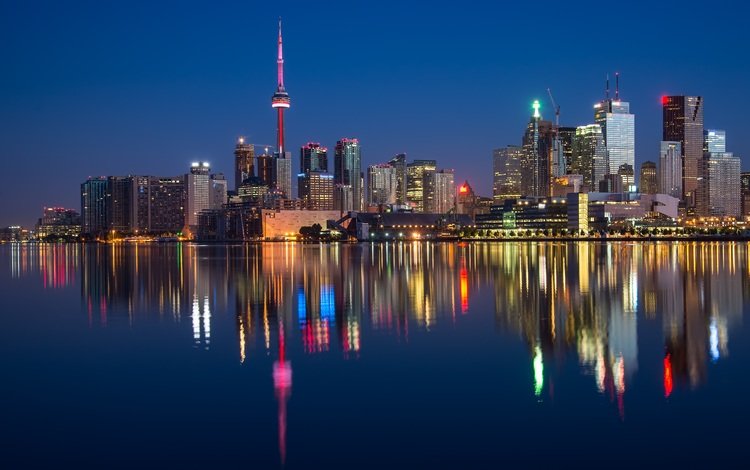 отражение, небоскребы, канада, торонто, городской пейзаж, reflection, skyscrapers, canada, toronto, the urban landscape
