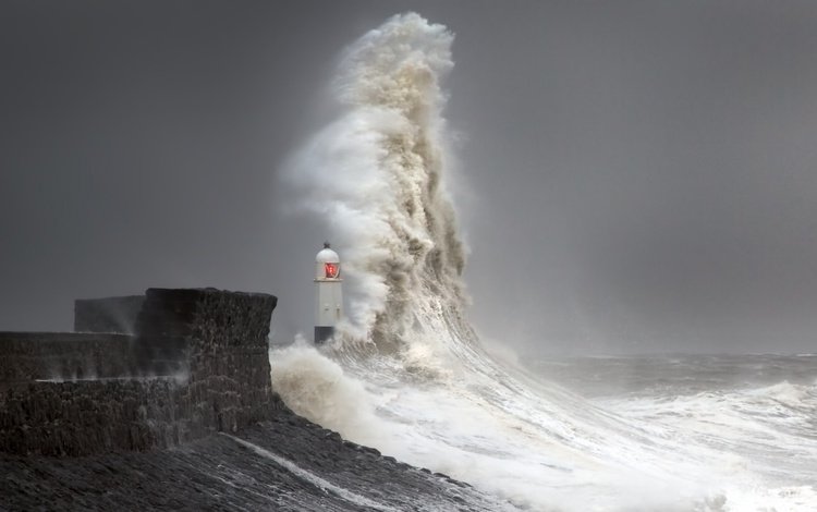 вода, шторм, уэльс, природа, steve garrington, берег, инстаграм, буря, пейзаж, маяк, стена, волна, water, wales, nature, shore, instagram, storm, landscape, lighthouse, wall, wave