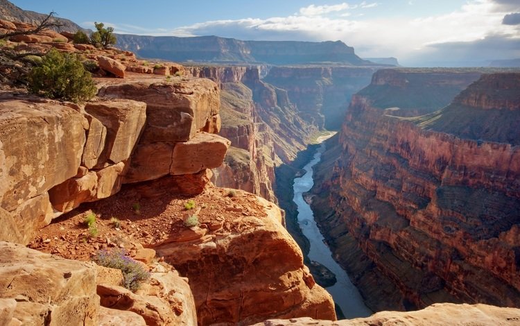 река, скалы, солнце, сша, долина, гранд-каньон, river, rocks, the sun, usa, valley, the grand canyon