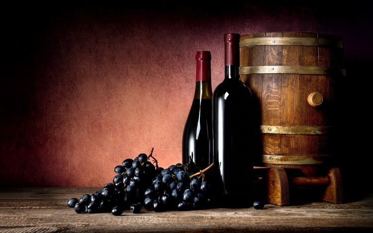 виноград, вино, бутылки, бочка, алкоголь, красное, grapes, wine, bottle, barrel, alcohol, red