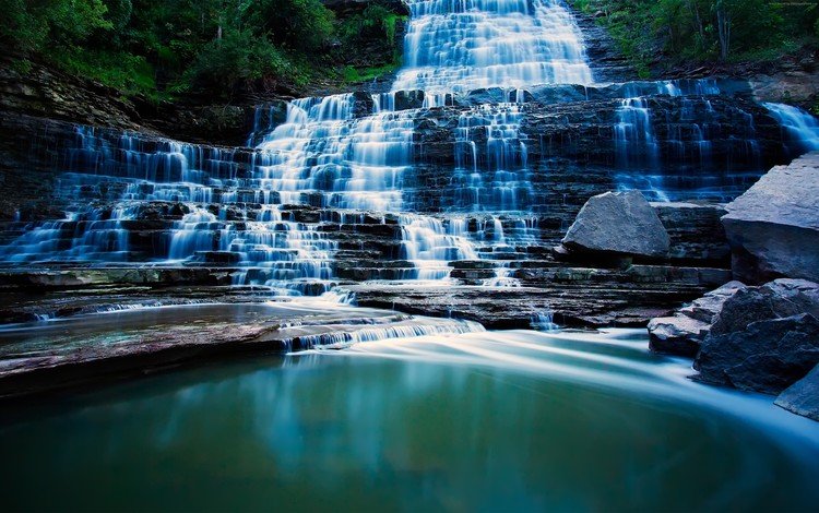 камни, водопад, поток, канада, онтарио, каскад, альбион-фолс, stones, waterfall, stream, canada, ontario, cascade, albion falls