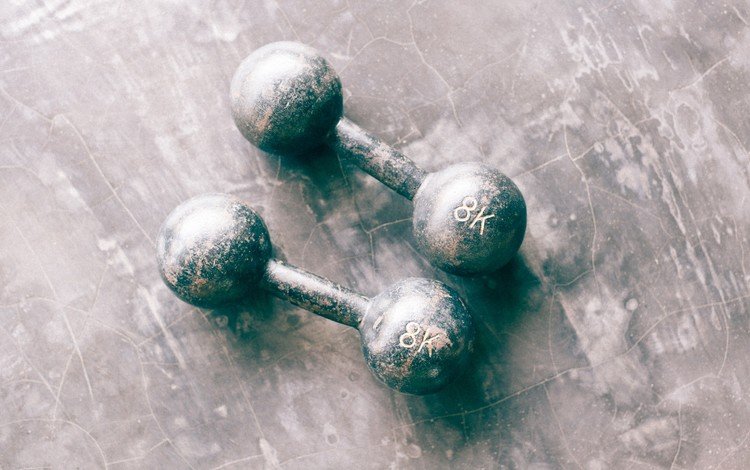 две, гантели, старые, two, dumbbells, old