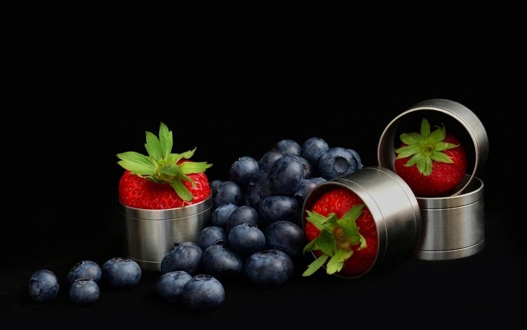 клубника, ягоды, черника, strawberry, berries, blueberries