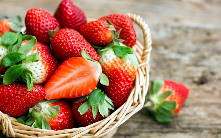 клубника, ягоды, корзинка, strawberry, berries, basket