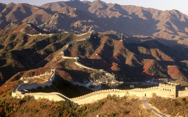 горы, пейзаж, китай, великая китайская стена, mountains, landscape, china, the great wall of china