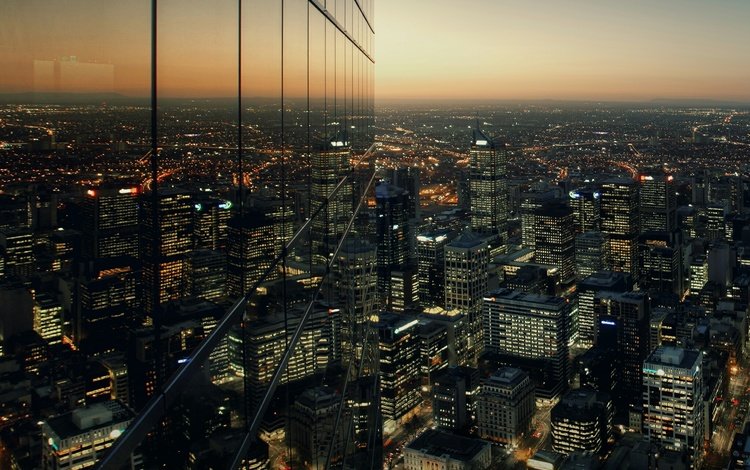 отражение, высота, здание, австралия, мельбурн, reflection, height, the building, australia, melbourne