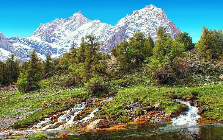река пасруд, алаудины, фанские горы, таджикистан, родники, the river pasrud, allauddin, fann mountains, tajikistan, springs