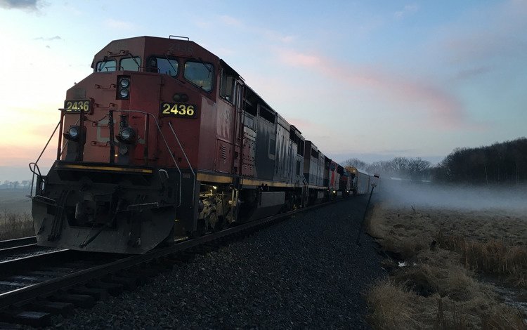 дорога, фон, туман, поезд, железная, локомотив, road, background, fog, train, iron, locomotive