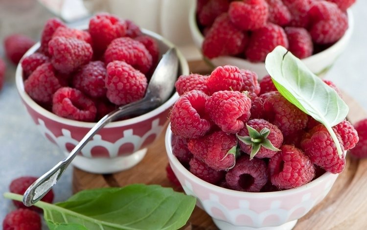 малина, ягоды, ложка, пиала, raspberry, berries, spoon, bowl
