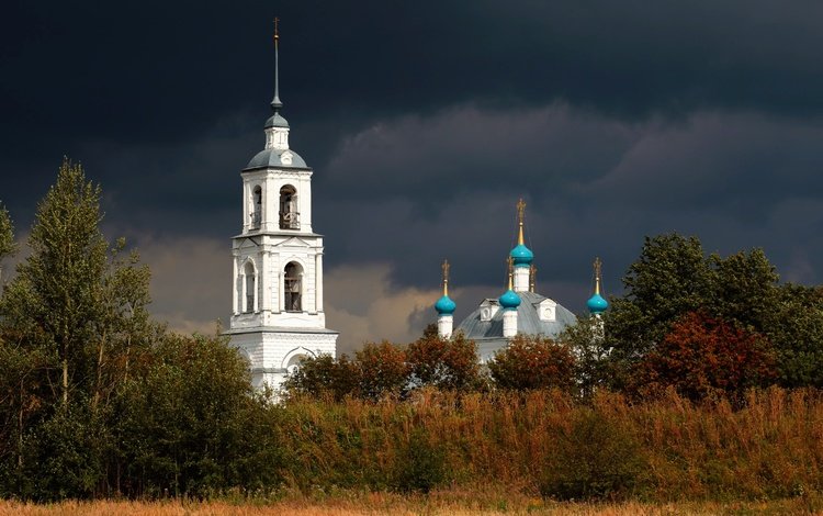 храм, тучи, церковь, переславль залесский, temple, clouds, church, pereslavl zalessky