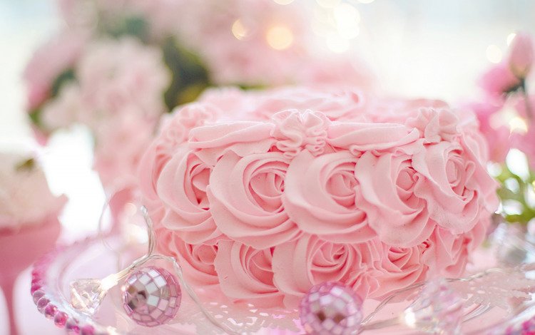 шар, розовый, сладкое, гирлянда, торт, крем, ball, pink, sweet, garland, cake, cream