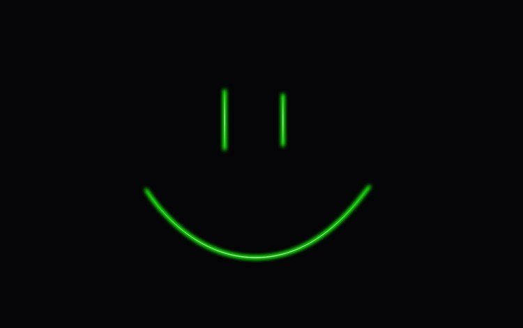 неон, улыбка, черный фон, смайлик, neon, smile, black background, smiley