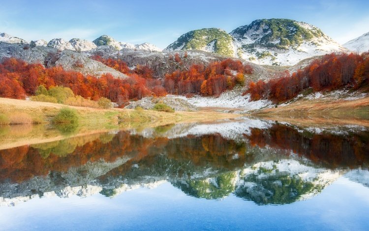 деревья, озеро, горы, природа, лес, отражение, гора, босния, trees, lake, mountains, nature, forest, reflection, mountain, bosnia
