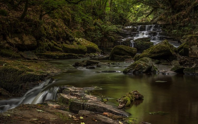 река, природа, камни, водопад, мох, river, nature, stones, waterfall, moss