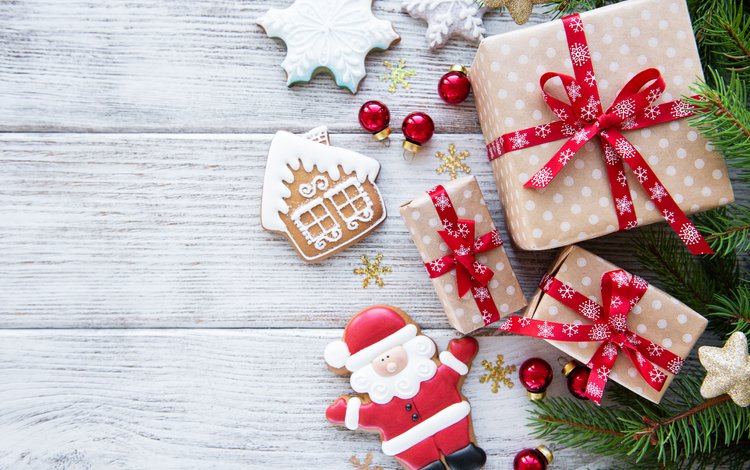 ветка, новый год, подарки, печенье, сосна, новогодние украшения, olena rudo, новогоднее печенье, branch, new year, gifts, cookies, pine, christmas decorations