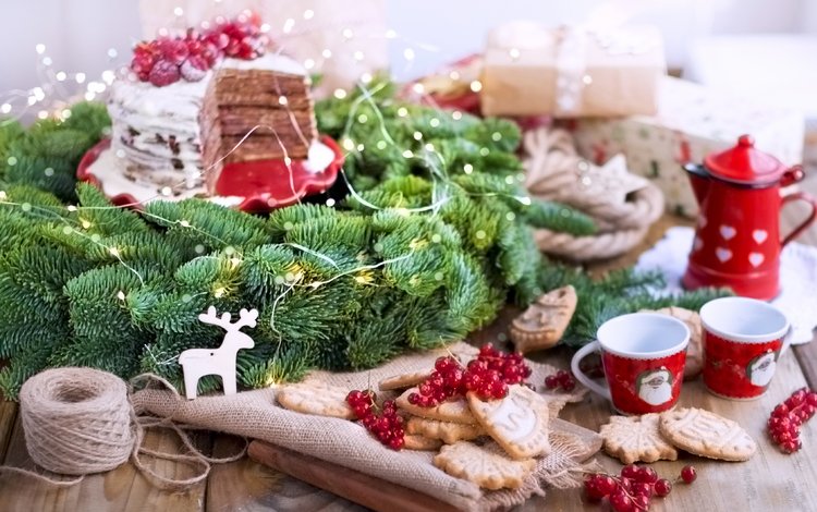 кофе, рождество, печенье, торт, декор, coffee, christmas, cookies, cake, decor