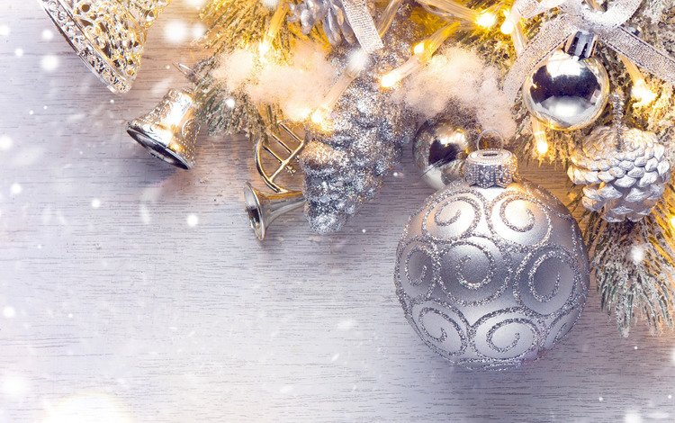 новый год, ветки ели, шары, игрушки, бусы, колокольчики, праздник, рождество, шишки, new year, fir-tree branches, balls, toys, beads, bells, holiday, christmas, bumps