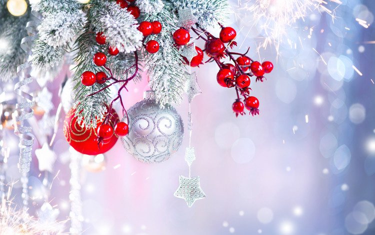 новый год, звездочка, шары, украшения, ель, игрушки, ягоды, праздник, рождество, new year, asterisk, balls, decoration, spruce, toys, berries, holiday, christmas