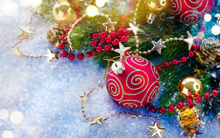 новый год, шар, игрушки, бусы, праздник, рождество, новогодние украшения, new year, ball, toys, beads, holiday, christmas, christmas decorations