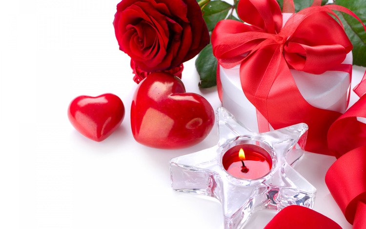 цветок, роза, сердце, романтика, лента, свеча, подарок, flower, rose, heart, romance, tape, candle, gift