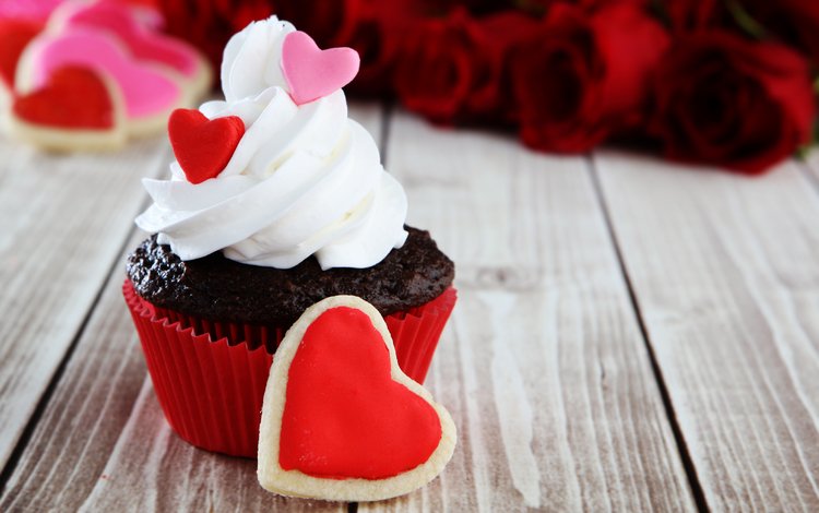 сердце, праздник, печенье, день святого валентина, пирожное, кекс, капкейк, heart, holiday, cookies, valentine's day, cake, cupcake