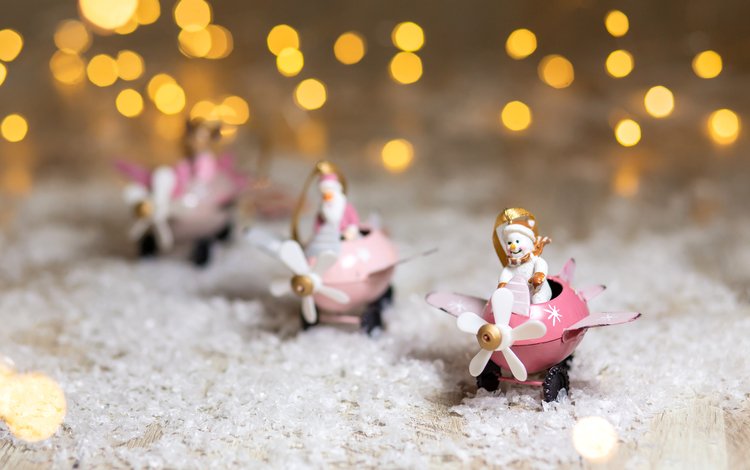 снег, статуэтки, новый год, снеговик, дед мороз, фигурки, праздник, рождество, декор, snow, figurines, new year, snowman, santa claus, figures, holiday, christmas, decor