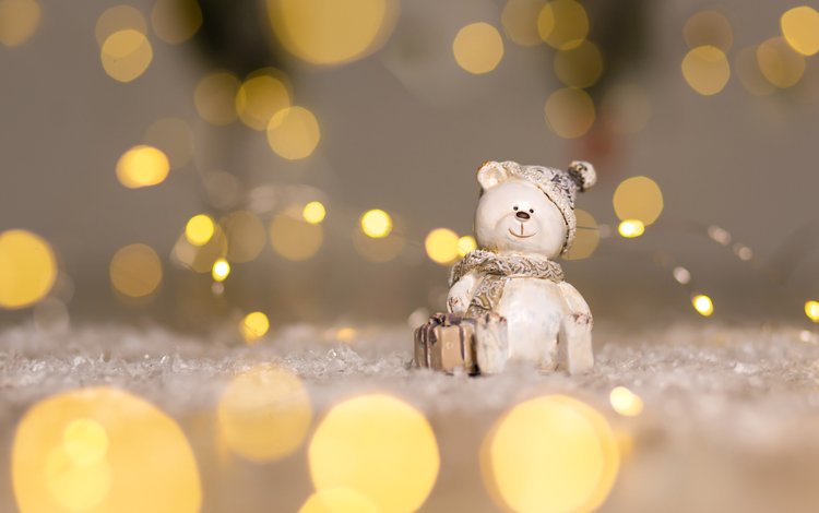 снег, новый год, зима, статуэтка, мишка, праздник, рождество, декор, snow, new year, winter, figurine, bear, holiday, christmas, decor