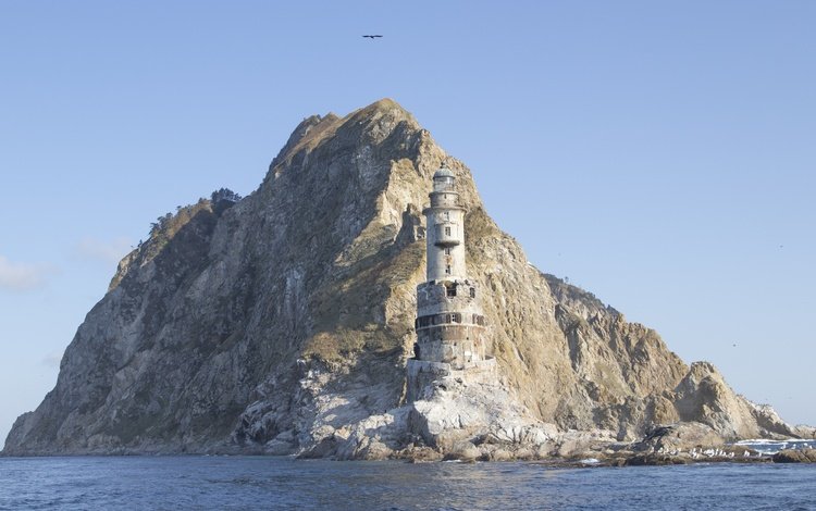 скалы, море, маяк, залив, мыс, сахалин, анива, маяк анива, rocks, sea, lighthouse, bay, cape, sakhalin
