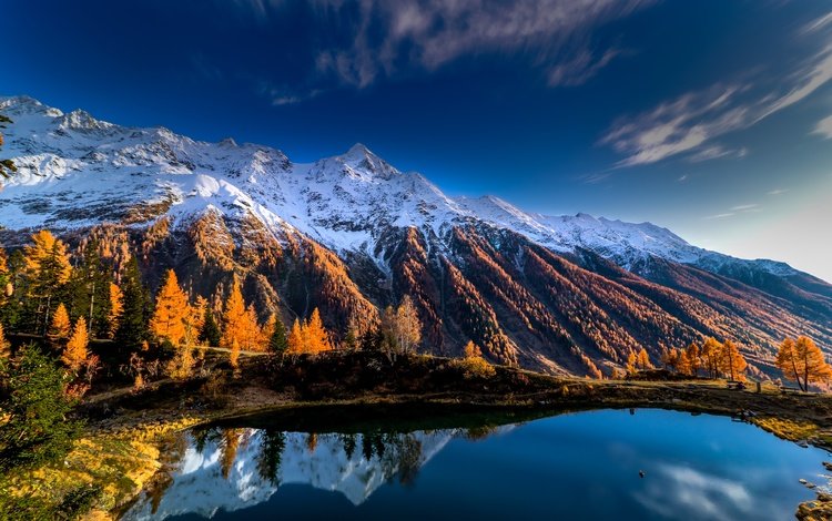 озеро, горы, отражение, осень, швейцария, lake, mountains, reflection, autumn, switzerland