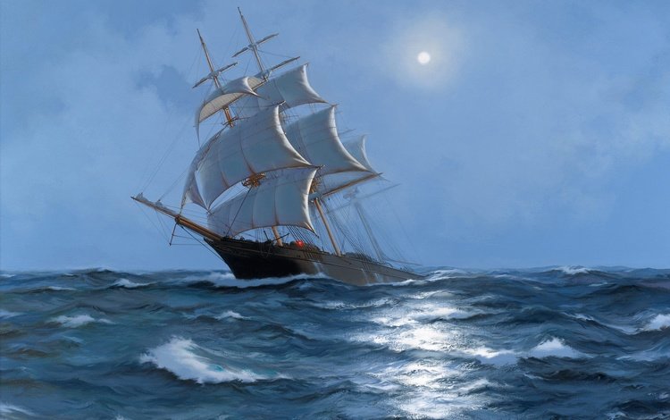море, парусник, james brereton, sea, sailboat