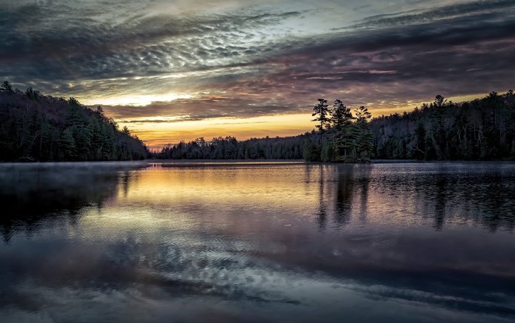 озеро, природа, закат, lake, nature, sunset