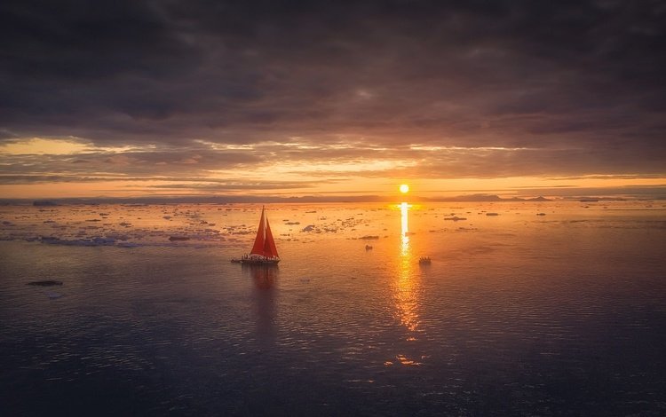 закат, лодка, sunset, boat