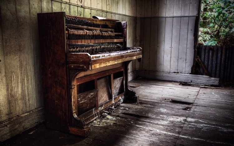 дом, комната, пианино, старое, музыкальный инструмент, заброшенный, house, room, piano, old, musical instrument, abandoned