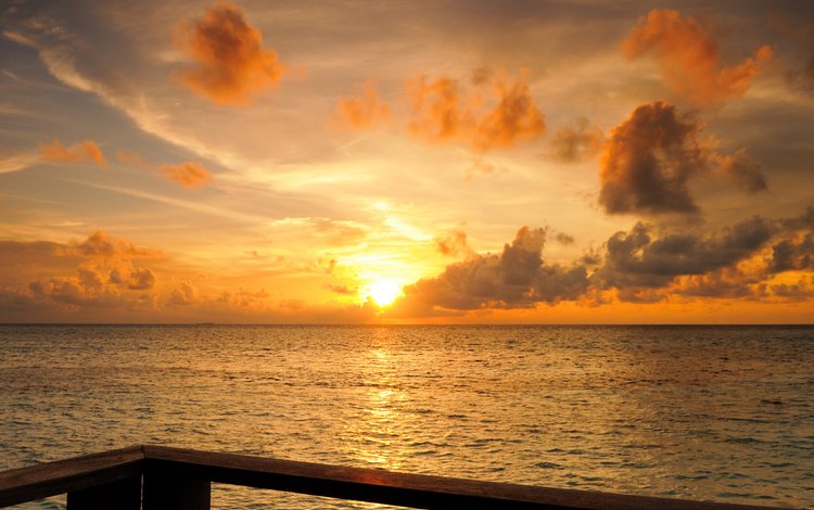 небо, облака, солнце, закат, море, горизонт, тропики, мальдивы, the sky, clouds, the sun, sunset, sea, horizon, tropics, the maldives
