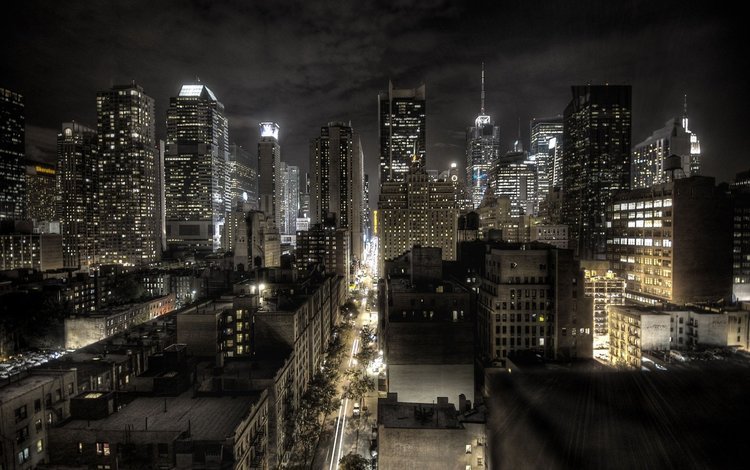 ночь, центр города, городской район, вечер, горизонт, город, мегаполис, нью-йорк, небоскрёб, городской пейзаж, night, the evening, horizon, the city, megapolis, new york, skyscraper, the urban landscape