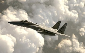небо, самолет, истребитель, f-15 eagle