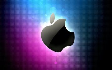 цвета, блеск, apple logo, яблоко