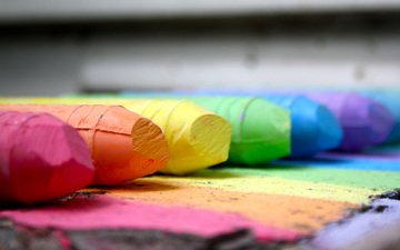 цвета, радуга, творчество, рисование, мелки, изобразительное искусство