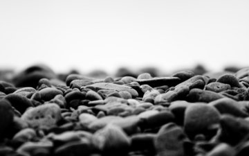 природа, камни, макро фото, чёрно-белое