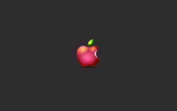 серый, минимализм, яблоко, эппл
