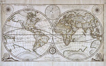 карта, planisphere duval, полушария