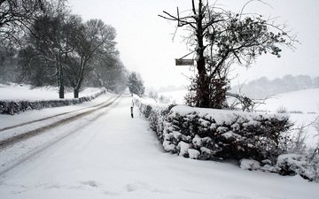 дорога, снег, зима