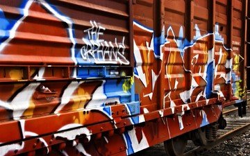 поезд, граффити, вагон