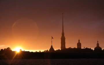 закат, санкт-петербург, питер, петропавловская крепость