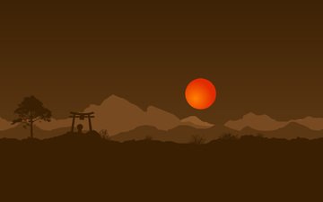 солнце, ворота, япония
