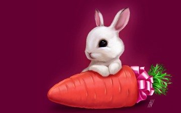 кролик, заяц, морковь