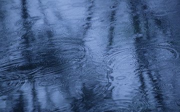 вода, отражение, осень, дождь, лужа