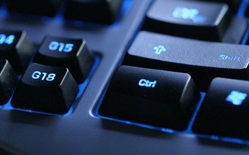 синий, кнопки, клавиатура, подсветка, разное, черная, shift, ctrl, винда